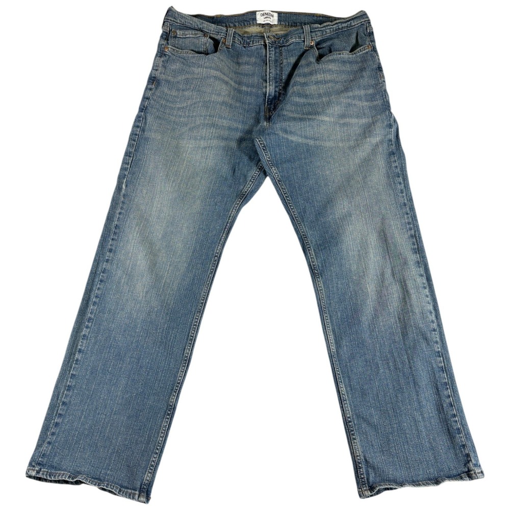Denizen Levi's 285 Relaxed Fit Jeans Mens 40x32‎ Blue Whiskering Denim Straight